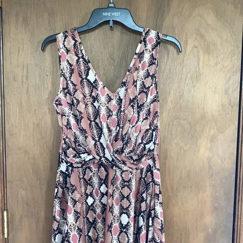 Candie’s python print animal print fit & flare dress w stretch L jr - Picture 9 of 15